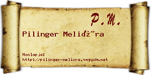 Pilinger Melióra névjegykártya